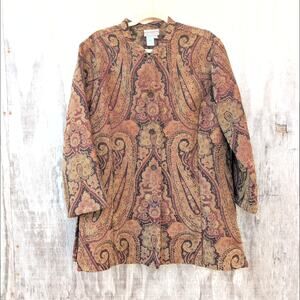 Vintage Coldwater Creek Tapestry Tunic LagenLook Blazer Women's Size Large
